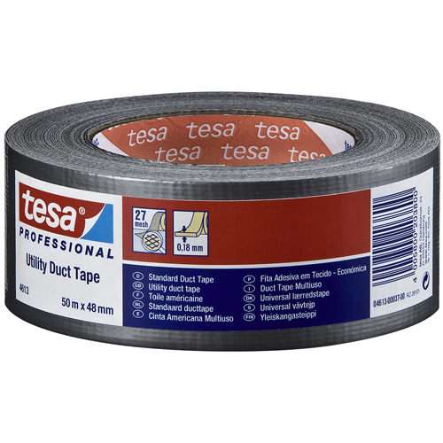 tesa 4613 Duct tape universeel (27 Mesh) 48mm x 50 meter Zwart