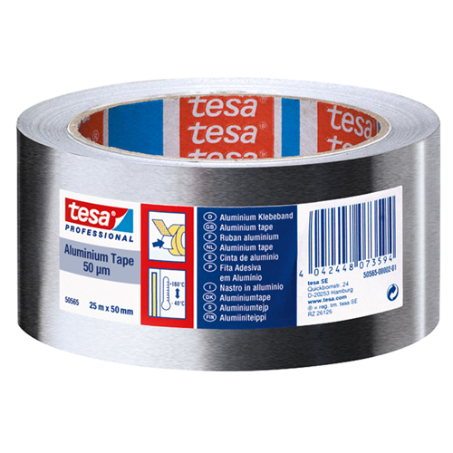 tesa 50565 Aluminium tape (50μm) zonder liner PV0 - 75mm x 50 meter