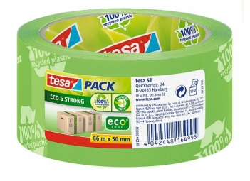 tesa 58156 PP verpakkingstape Eco & Strong met logo op tape 50mm x 66 meter Groen