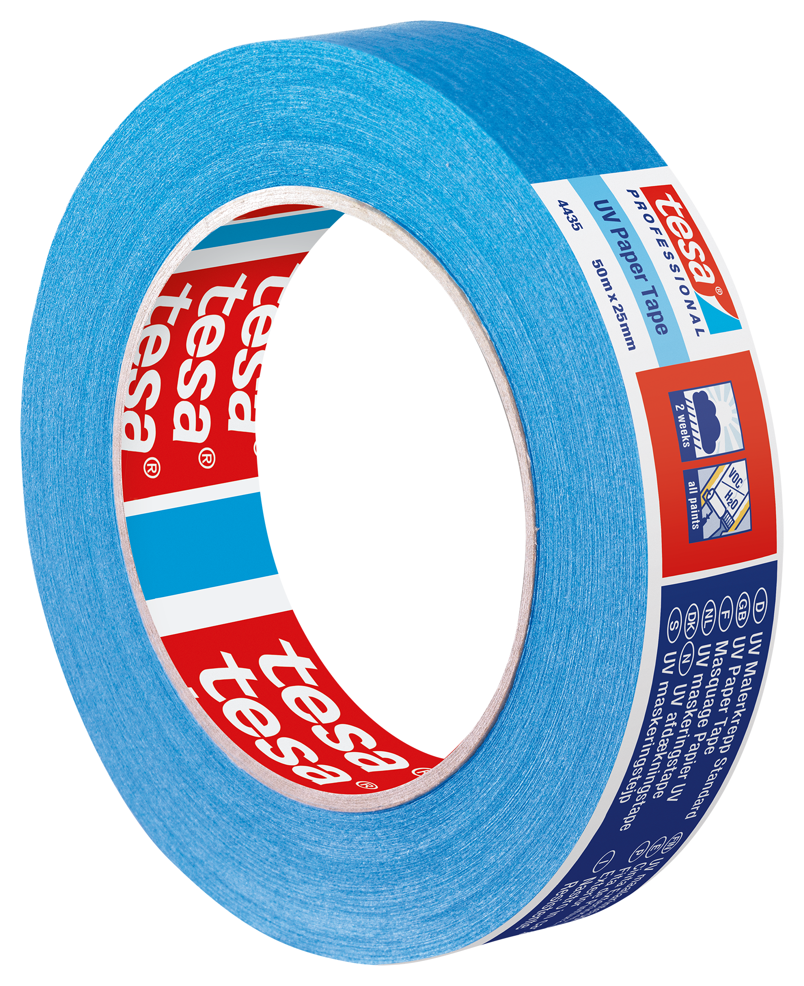 tesa 4435 Afplaktape papier UV-bestendig 25mm x 50 meter Blauw