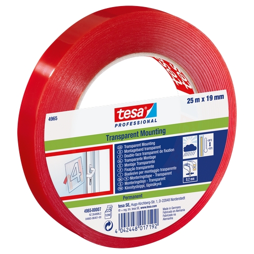 tesa 4965 Zeer hoogwaardig polyester tape (0.205mm) 19mm x 5 meter