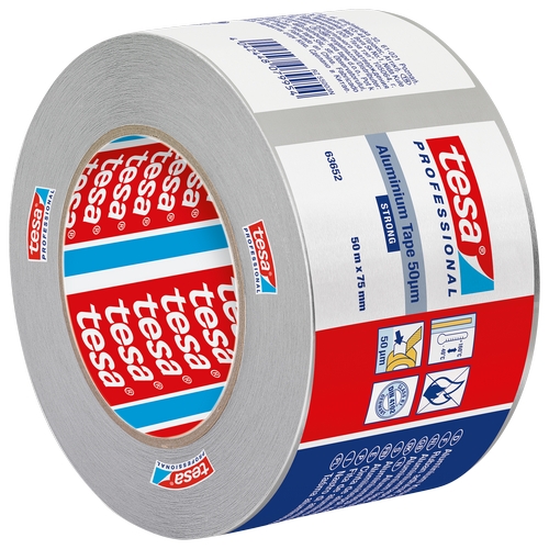 tesa 63652 Aluminium tape (50μm) met liner 75mm x 50 meter