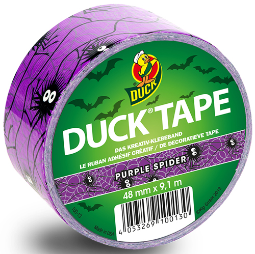 Duck tape design 48mm x 9.1 meter Purple Spider