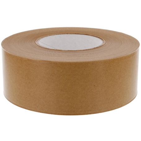 2767 Papieren tape 70 gr. met gommering aan de buitenzijde 70mm x 200 meter Bruin