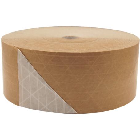 2772 Papieren gomtape kruis en lengte versterkt 70mm x 150 meter wit
