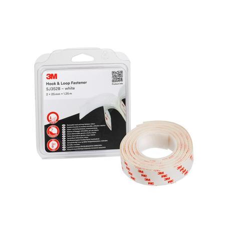 3M SJ352B Haak en Lus 25mm x 1.25 meter Wit