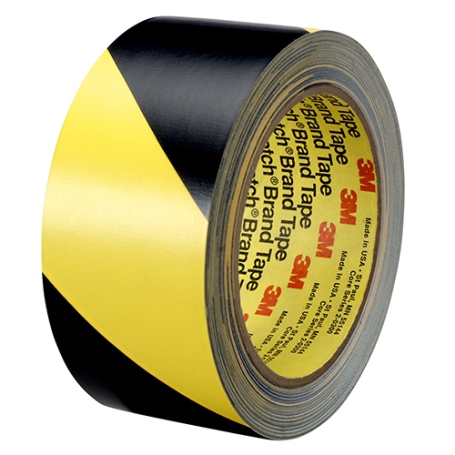 3M 5702 Hoogwaardig PVC vloermarkeringstape 75mm x 33 meter Zwart-Geel