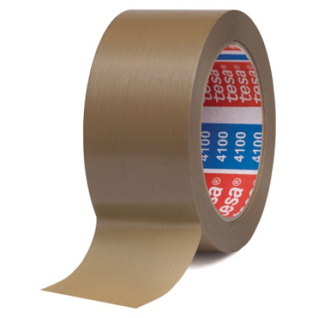 tesa 4100 PVC verpakkingstape met lijnenstructuur (65µm) 50mm x 66 meter Bruin