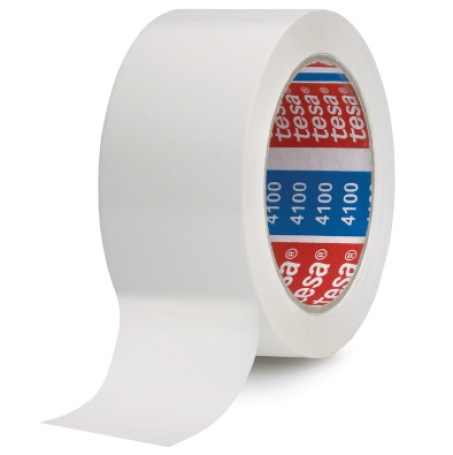 tesa 4100 PVC verpakkingstape met lijnenstructuur (65µm) 50mm x 66 meter Wit