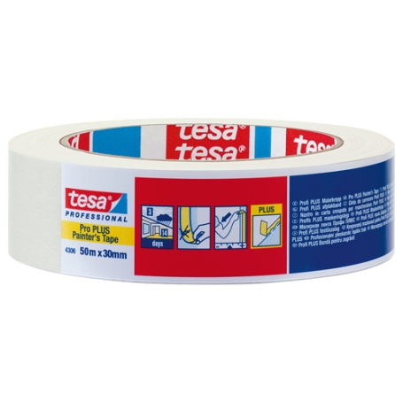tesa 4306 Afplaktape papier voor algemene toepassingen 30mm x 50 meter