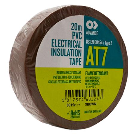 4332 Advance AT7 PVC isolatietape 19mm x 20 meter Bruin