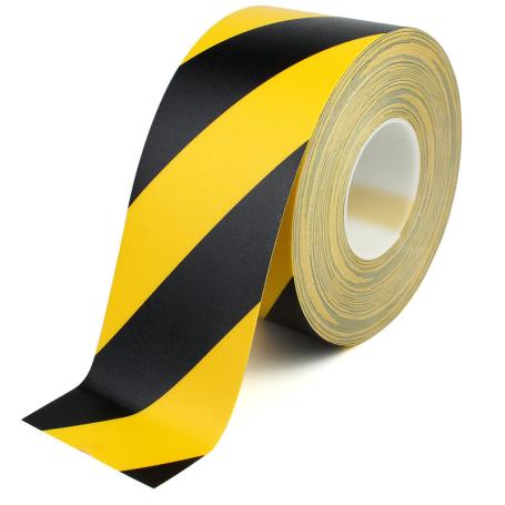 4610L PVC vloermarkeringstape extra sterk 100mm x 30m met liner Geel-zwart