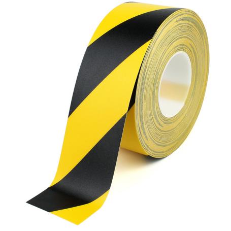 4610L PVC vloermarkeringstape extra sterk 75mm x 30m met liner Geel-zwart
