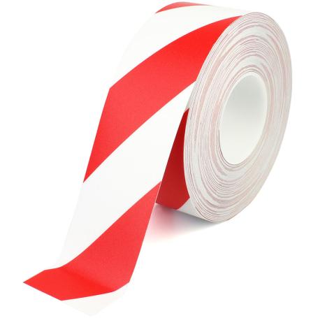 4611L PVC vloermarkeringstape extra sterk 75mm x 30m met liner Rood-wit