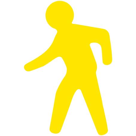 4617L Vloersticker persoon PVC extra sterk 328mm x 500mm Geel