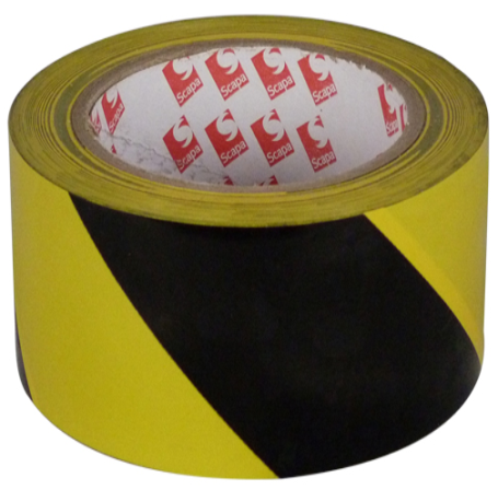 4680 PVC vloermarkeringstape 75mm x 33 meter Zwart-Geel