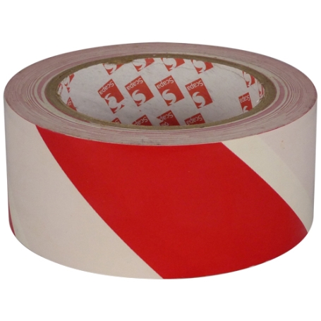 4681 PVC vloermarkeringstape 50mm x 33 meter Rood-Wit