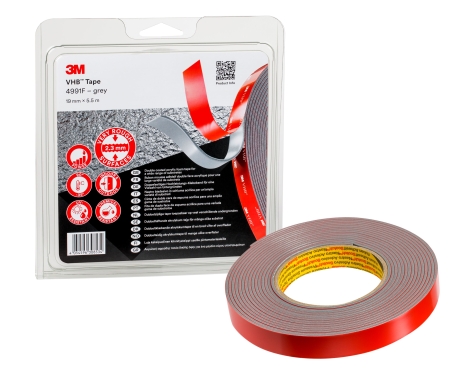 3M 4991F Dubbelzijdig VHB tape 2.3mm x 19mm x 5.5 meter Grijs