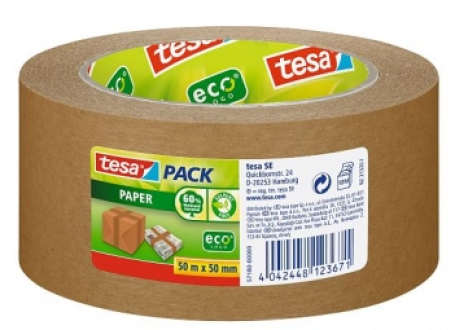 tesa 55337 verpakkingstape eco papier 50mm x 50 meter Bruin