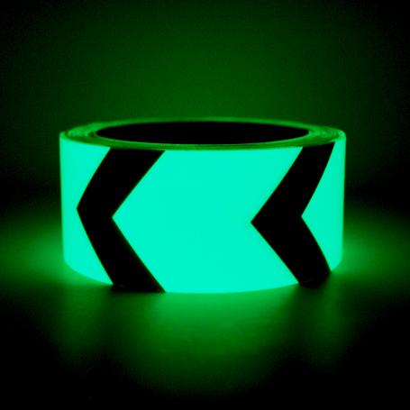 5847V Glow in the dark tape 200 MCD opdruk pijlen 50mm x 10 meter met liner