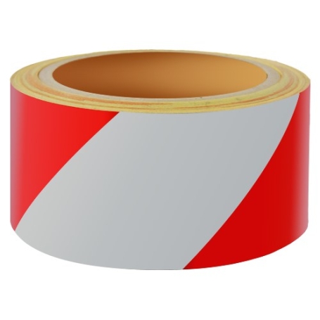 5850 Reflecterende tape economic 100mm x 10 meter Rood-Wit Rechts