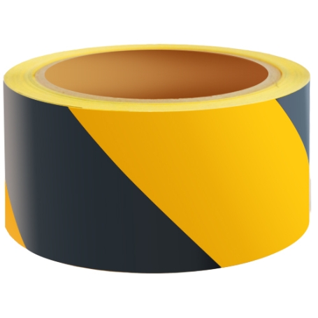 5850 Reflecterende tape economic 50mm x 10 meter Zwart-Geel Links
