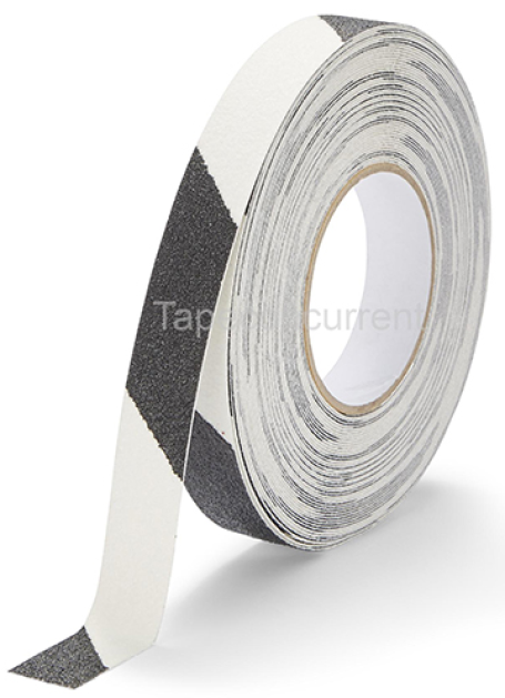 5868HAZ Antislip Zwart gestreept met Glow in the Dark 25mm x 3 meter