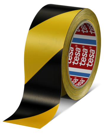 tesa 60760 PVC vloermarkeringstape 50mm x 33 meter Zwart-Geel