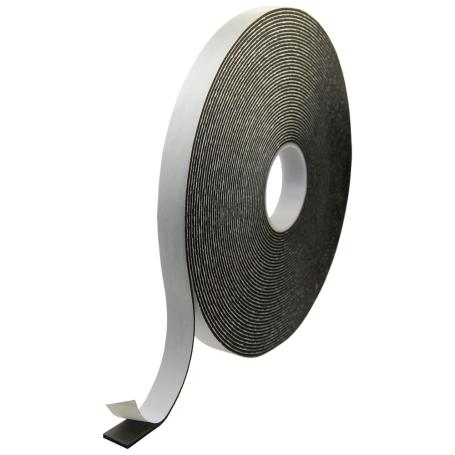 6174 Enkelzijdig PVC schuimtape 3mm x 25mm x 25 meter Zwart