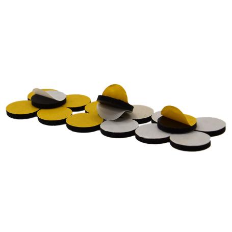 6744 Dubbelzijdig PE schuimtape ronde pads 3.0mm x Ø 20mm Zwart (1000 stuks)
