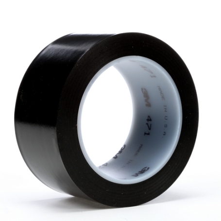 3M 471 Hoogwaardig PVC vloermarkeringstape 50mm x 33 meter Zwart