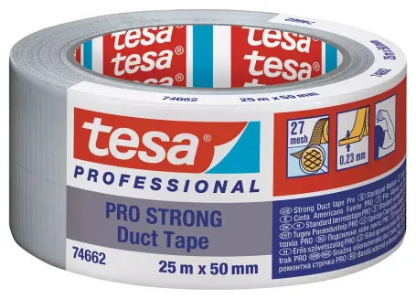 Tesa PRO 74662 Duct tape STRONG (27 Mesh) 50mm x 25 meter Grijs