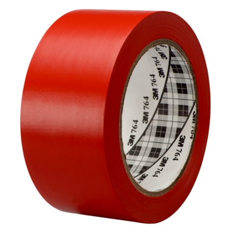 3M 764i PVC vloermarkeringstape 50mm x 33 meter Rood