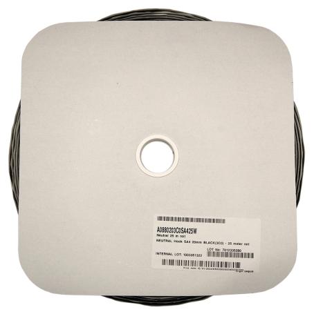 9744SA4 Zeer sterk zelfklevend haakband 20mm x 25 meter Zwart