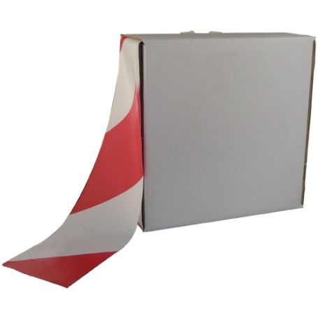 9931 Afzetlint PE ECO 75mm x 500 meter Rood-Wit