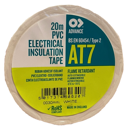 4335 Advance AT-7 PVC isolatietape 30mm x 20 meter Wit