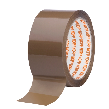 NOPI 64110 PVC verpakkingstape (49µm) 50mm x 66 meter Bruin