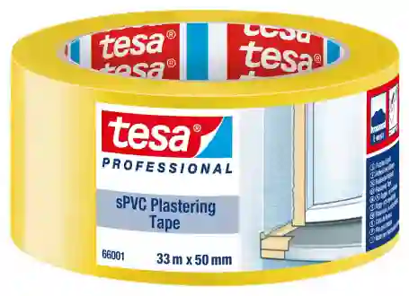 tesa 66001 sPVC multifunctionele bouwtape 50mm x 33 meter Geel