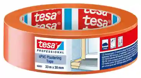 tesa 66001 sPVC Multifunctionele bouwtape 30mm x 33 meter Oranje