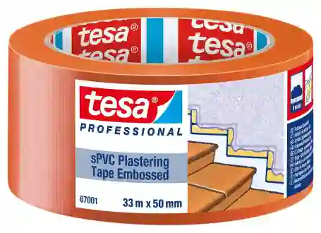 tesa 67001 Geribbeld PVC bouwtape 50mm x 33 meter Oranje