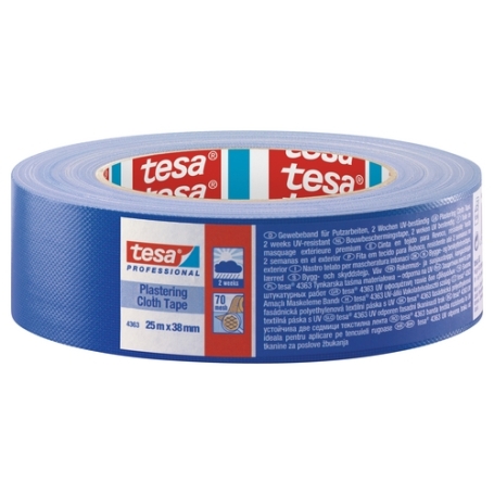 Tesa 4363 Duct tape 2 weken UV-bestendig (65 mesh) 38mm x 25 meter Blauw