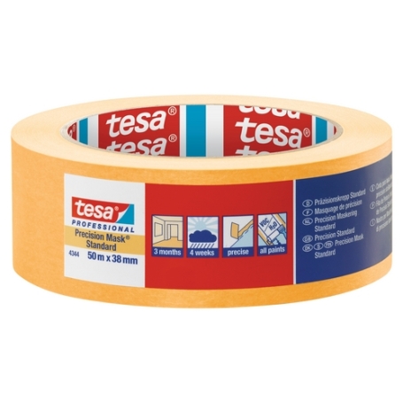 tesa 4344 Afplaktape papier hoogwaardig Oranje 38mm x 50 meter