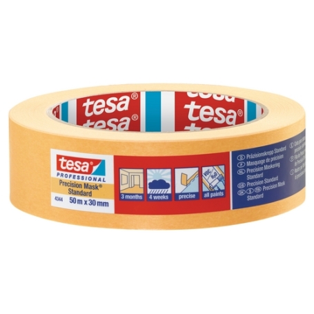tesa 4344 Afplaktape papier hoogwaardig Oranje 30mm x 50 meter