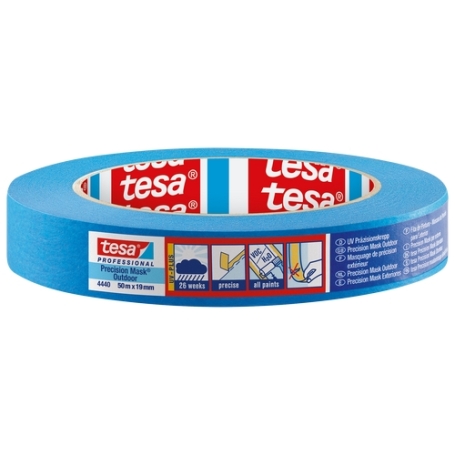 tesa 4440 Afplaktape papier UV-bestendig 19mm x 50 meter Blauw