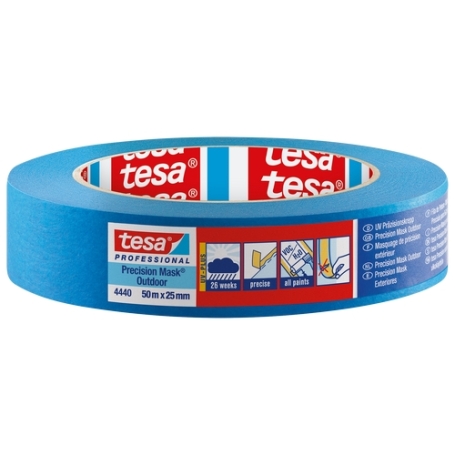 tesa 4440 Afplaktape papier UV-bestendig 25mm x 50 meter Blauw
