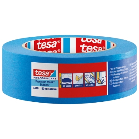 tesa 4440 Afplaktape papier UV-bestendig 38mm x 50 meter Blauw