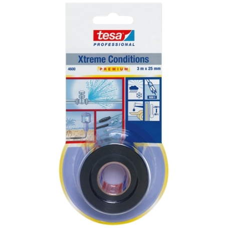 tesa 4600 Vulkaniserende tape siliconen 25mm x 3 meter Zwart