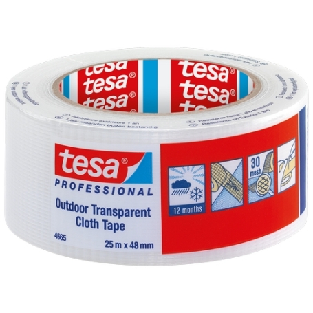 Tesa 4665 Duct tape (30 Mesh) 48mm x 25 meter Transparant