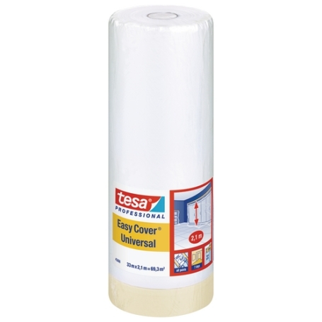 tesa 4368 Afplaktape papier met afdekfolie 2100mm x 33 meter