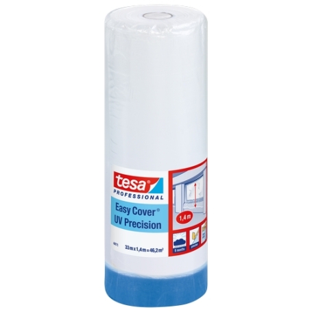 tesa 4411 Afplaktape papier met afdekfolie 1400mm x 33 meter